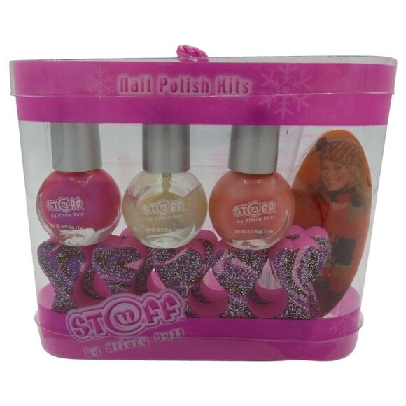 Stuff by Hilary Duff Nail Polish Kit Pink Glitter Manicure Pedicure NEW Y2K 2003 - Picture 1 of 5